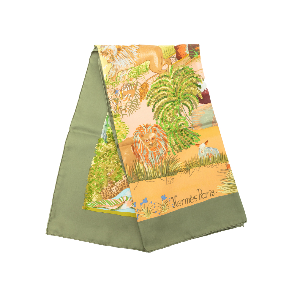 Pre-Loved Hermes Nuba Mountain Silk Scarf 90